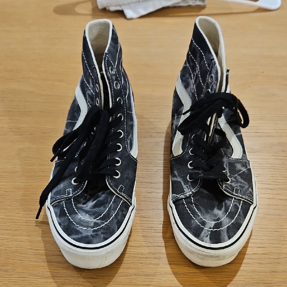 Vans Black and White High-Top Sneakers